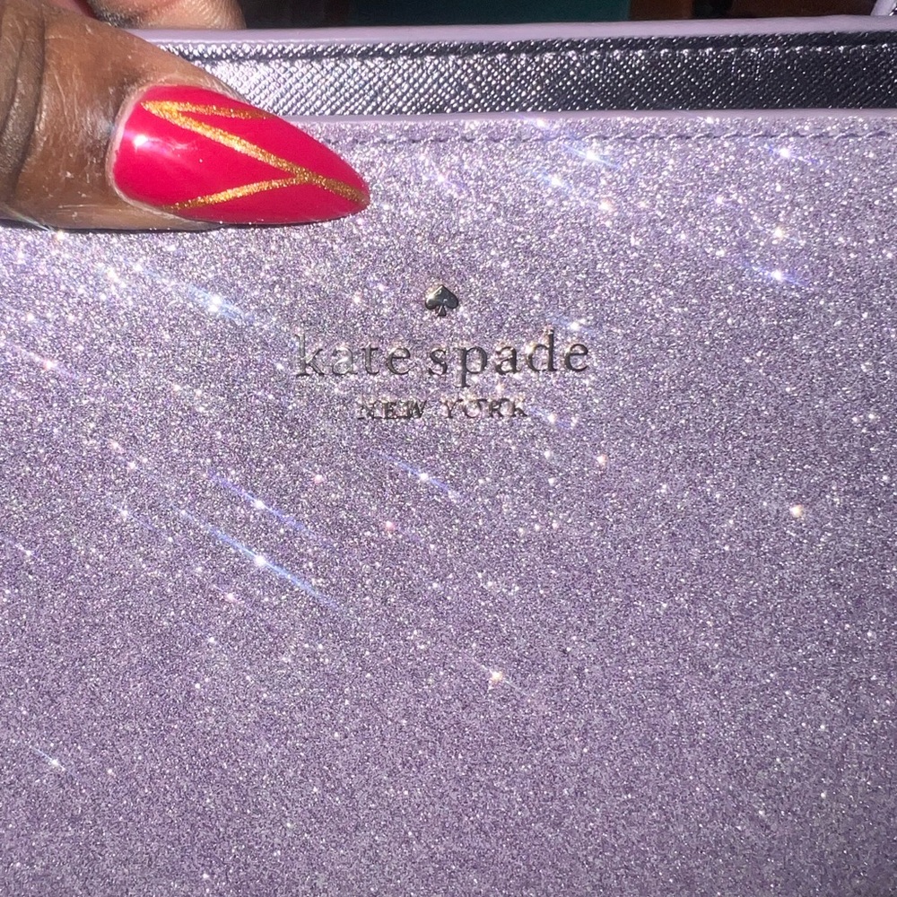 Kate Spade Sparkly Purple Tote and Matching Wallet - Picture 3 of 3